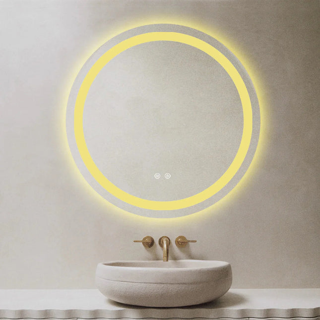 Oglindă Baie LED rotundă 70 cm cu funcție Dezaburire , J105