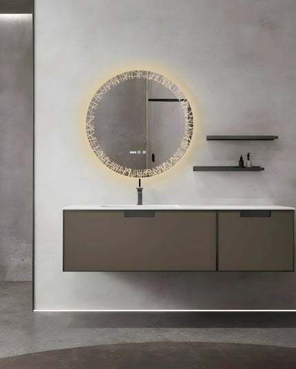 Oglindă Baie LED 70x70 cm cu functie Dezaburire J176