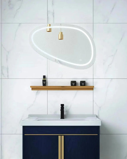 Oglinda LED Asimetrica 80x45cm Functie Dezaburire si Touch J18