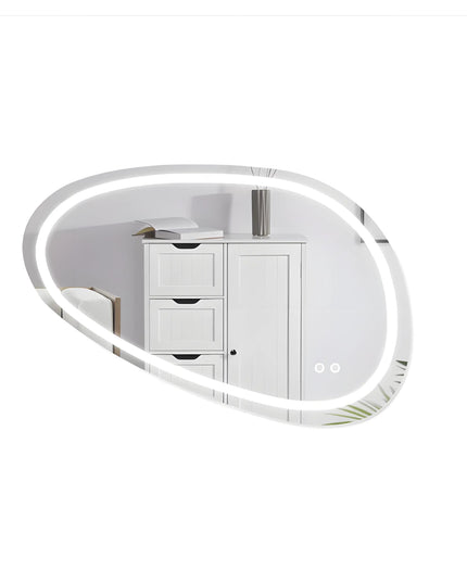 Oglinda LED Asimetrica 80x45cm Functie Dezaburire si Touch J18