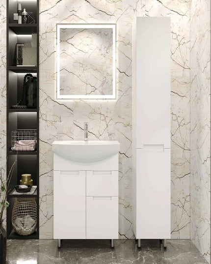 Mobilier de baie pe pardoseală Quadro, Alb