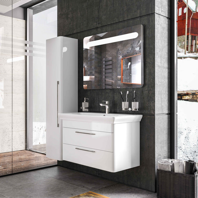 Mobilier de baie suspendat Paola, Alb