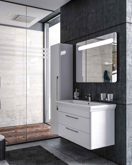 Mobilier de baie suspendat Paola, Alb