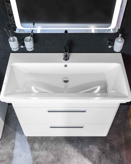 Mobilier de baie pe pardoseală Paola, Alb