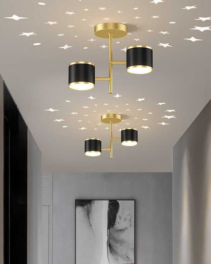 Plafoniera LED Cu Cer Înstelat Negru+Gold – Design Modern și Iluminare Versatilă - 9105
