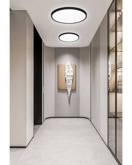 Plafonieră LED IP44 40W Ultra Slim – Lumină Puternică și Design Modern DS01-400MM-40W BK