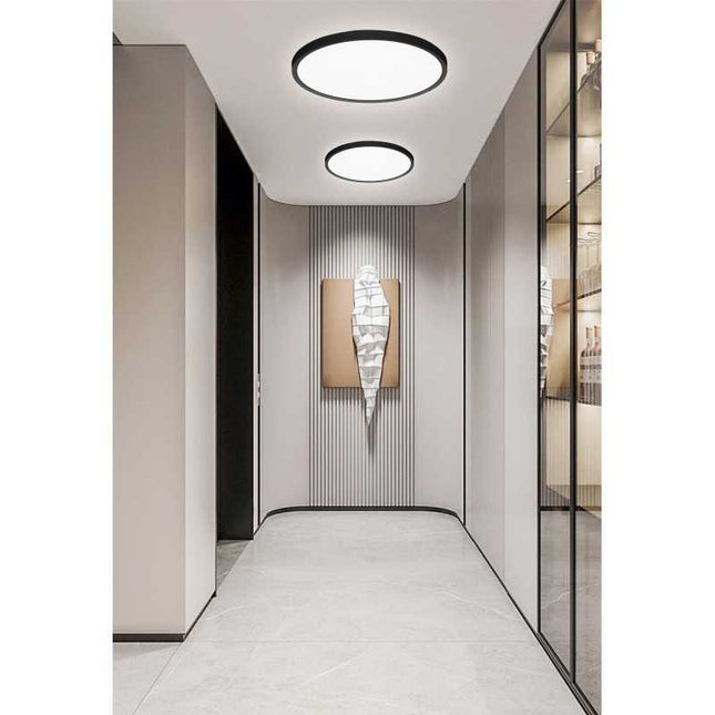 Plafonieră LED IP44 40W Ultra Slim – Lumină Puternică și Design Modern DS01-400MM-40W BK