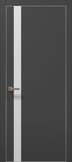 Ușă de interior PL-04 – design vertical cu sticlă aplicată