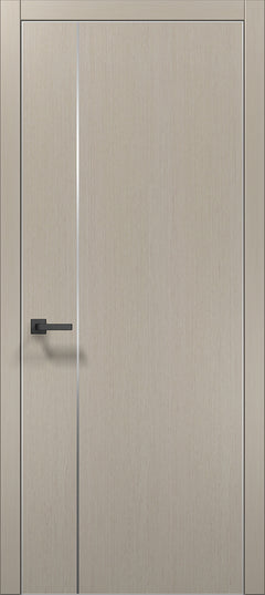 Ușă de interior PL-31 – design minimalist cu inserție verticală din aluminiu