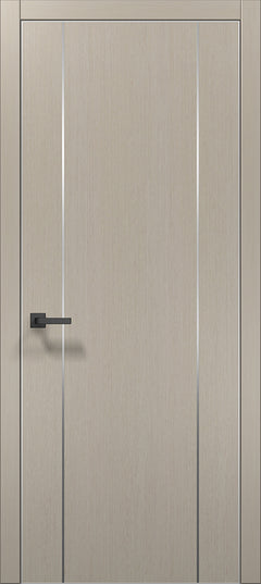 Ușă de interior PL-32 – design modern cu 2 inserții verticale din aluminiu
