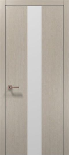 Ușă de interior PL 06 – Design modern cu bandă centrală din sticlă sau oglindă