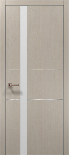 Ușă de interior PL-08 – design premium cu sticlă/oglindă aplicată vertical