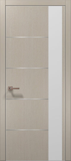 Ușă de interior PL-11 – minimalism pur cu sticlă/oglindă aplicată laterală