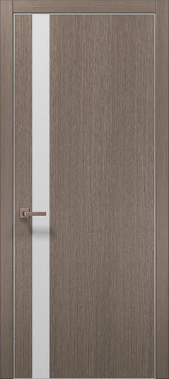Ușă de interior PL-04 – design vertical cu sticlă aplicată