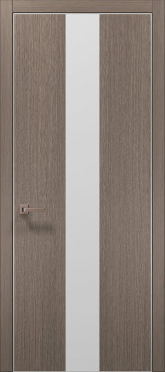 Ușă de interior PL 06 – Design modern cu bandă centrală din sticlă sau oglindă