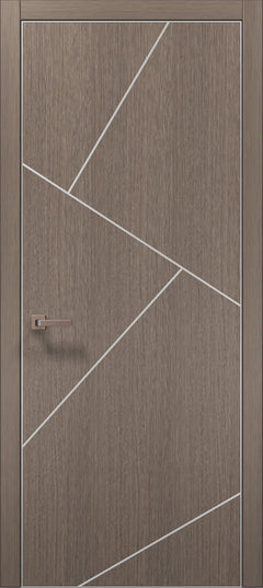 Ușă de interior PL-15 – design geometric avangardist cu inserții aluminiu