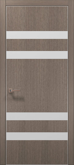 Ușă de interior PL-28 – stil arhitectural premium cu 4 fâșii oglindă/sticlă