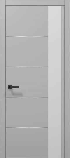 Ușă de interior PL-11 – minimalism pur cu sticlă/oglindă aplicată laterală