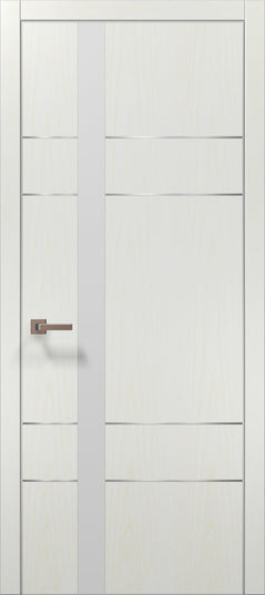 Ușă de interior PL-10 – design modern cu inserție din aluminiu și sticlă aplicată