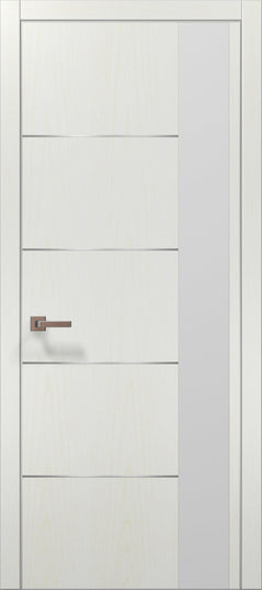 Ușă de interior PL-11 – minimalism pur cu sticlă/oglindă aplicată laterală