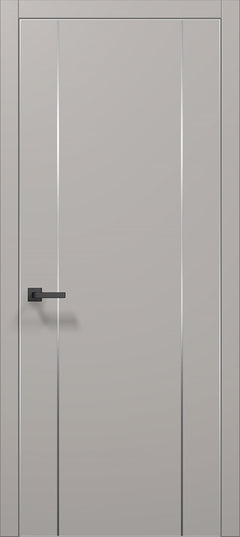 Ușă de interior PL-32 – design modern cu 2 inserții verticale din aluminiu