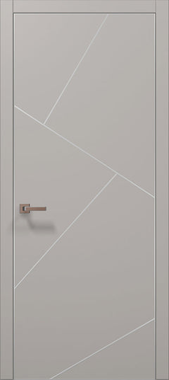 Ușă de interior PL-15 – design geometric avangardist cu inserții aluminiu