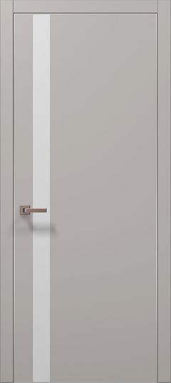 Ușă de interior PL-04 – design vertical cu sticlă aplicată