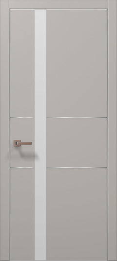 Ușă de interior PL-08 – design premium cu sticlă/oglindă aplicată vertical