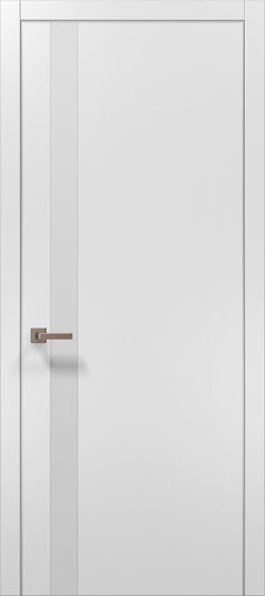 Ușă de interior PL-04 – design vertical cu sticlă aplicată