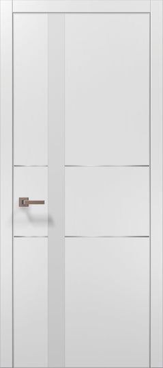 Ușă de interior PL-08 – design premium cu sticlă/oglindă aplicată vertical