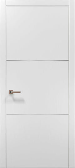 Ușă de interior PL-23 – design modern cu linii orizontale metalice