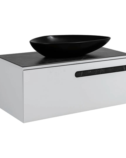 Mobilier de baie suspendat Ostin, Alb