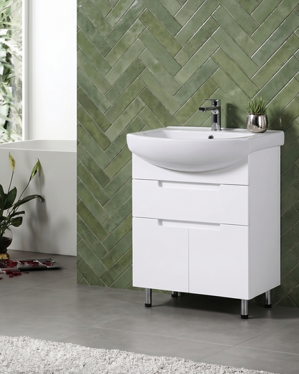 Mobilier de baie pe pardoseală Quadro, Alb