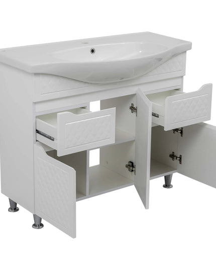 Mobilier de baie pe pardoseală Rodors, Alb