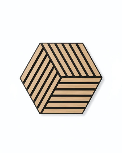 Panou riflaj decorativ, hexagonal – stejar natur XYPT-07