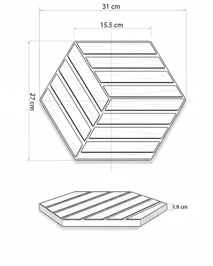 Panou riflaj decorativ, hexagonal – stejar natur XYPT-07