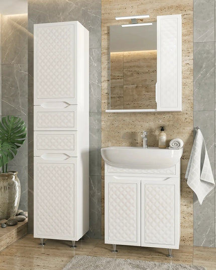 Mobilier de baie pe pardoseală Rodors, Alb