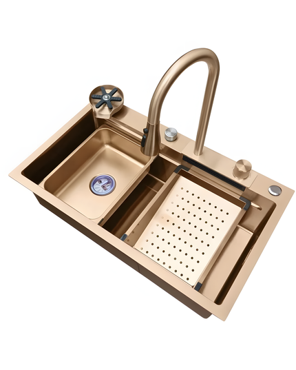 Chiuvetă multifuncțională cu accesorii 7546 HMF-ROSE GOLD