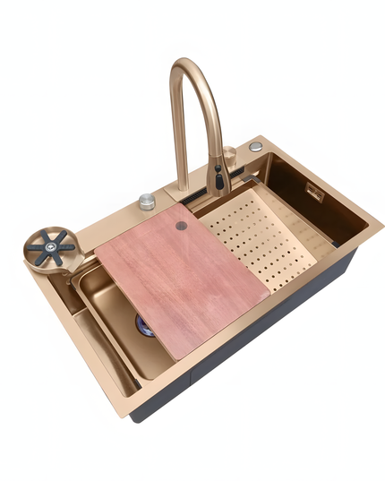 Chiuvetă multifuncțională cu accesorii 7546 HMF-ROSE GOLD