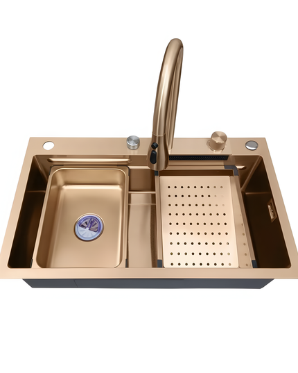 Chiuvetă multifuncțională cu accesorii 7546 HMF-ROSE GOLD