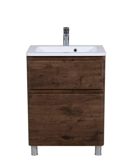 Mobilier de baie pe pardoseala Accent castan