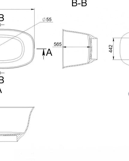 Cadă din compozit albă lucioasă Santorini
