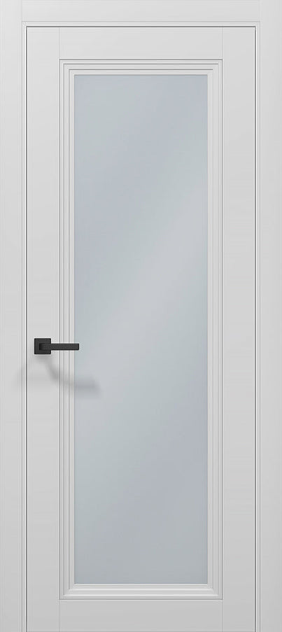 Ușă T13 alb Mat cu Sticlă Sablata – Design Clasic-Modern