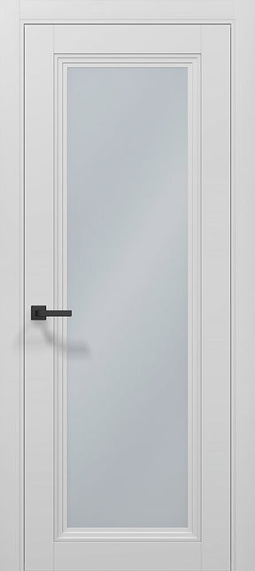 Ușă T13 Negru Mat cu Sticlă Sablata – Design Clasic-Modern - Tetra / Carlo Porte