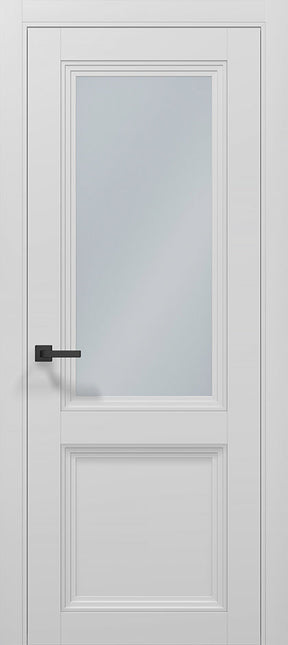 Ușă Interior T15 cu Geam Mat Satinat și Panou Frezat / Tetra-Carlo Porte