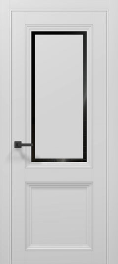 Ușă interior T17 alba cu sticla neagra sablata  – Eleganță clasică, adaptabilitate modernă