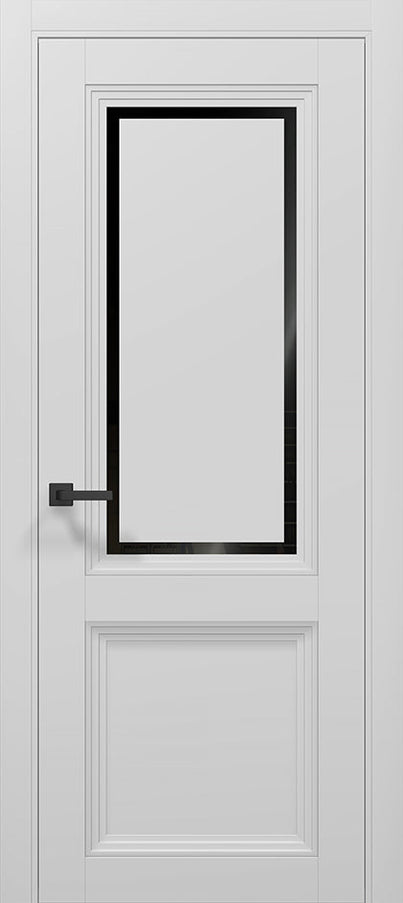 Ușă interior T17 alba cu sticla neagra sablata  – Eleganță clasică, adaptabilitate modernă
