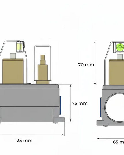 Set duș încastrat 2 funcții – finisaj auriu periat, design modern din alamă solidă