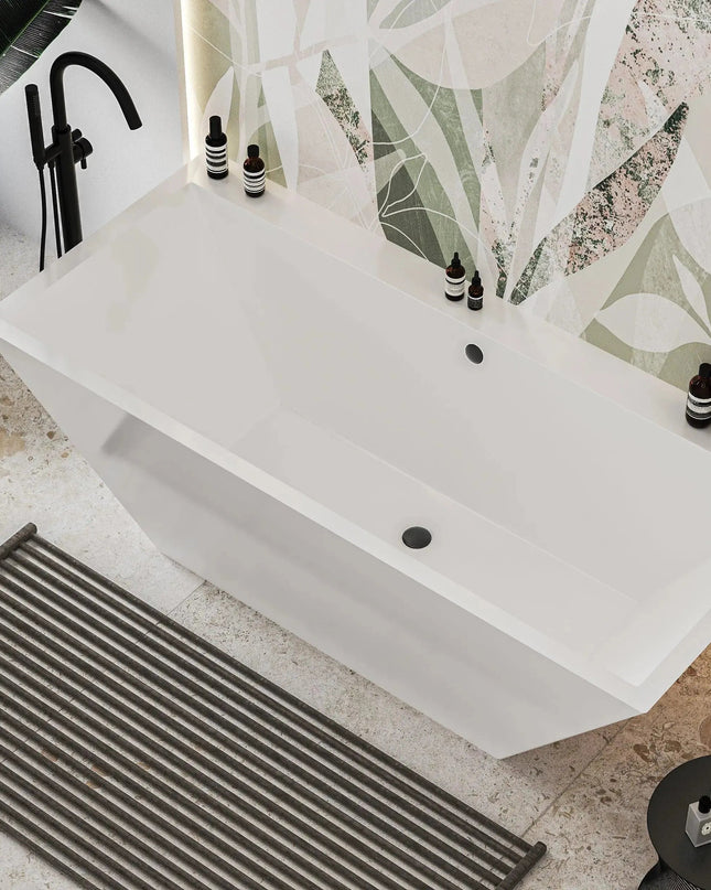 Cadă din compozit albă lucioasă Temza