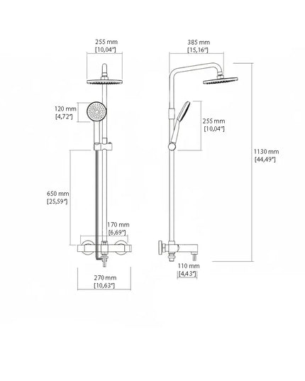 Set duș Royal Black & Gold – design modern cu cioc de cadă și comenzi texturate